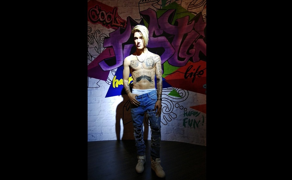 A wax replica of Canadian pop sensation Justin Bieber at the press preview of Madame Tussauds Wax Museum in New Delhi. Twitter/@tussaudsdelhi A wax replica of Canadian pop sensation Justin Bieber at the press preview of Madame Tussauds Wax Museum in New Delhi. Twitter/@tussaudsdelhi