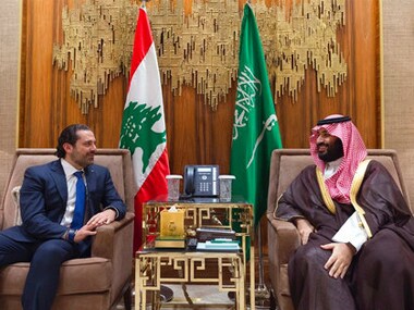 File image of ex-prime minister of Lebanon Saad al-Hariri with Saudi Arabia's Crown Prince Mohammed bin Salman. AP