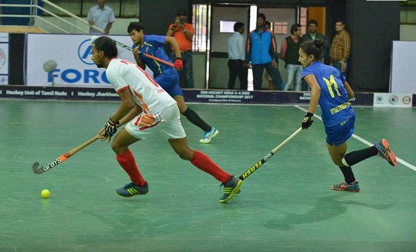 Action from the match between Uttar Pradesh and Punjab. Image courtesy: Facebook/Hockey India