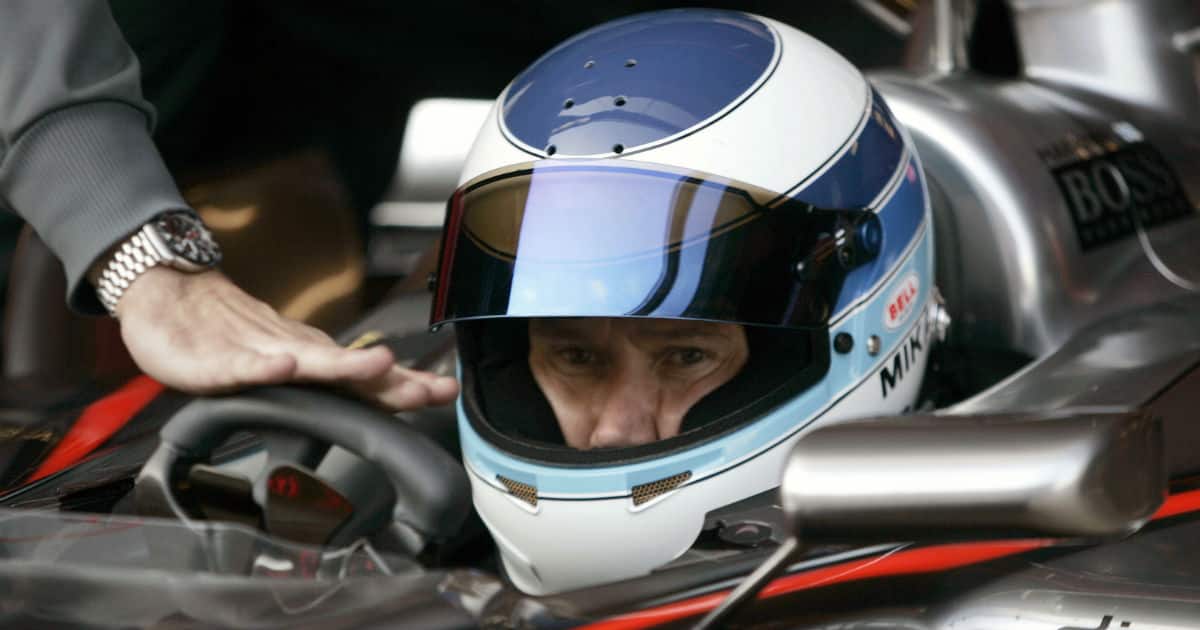 Фин спорт. Шлем Мика Шумахера. Шлем Мика синий.