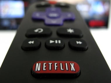 The Netflix logo is pictured on a television remote. Image: Reuters