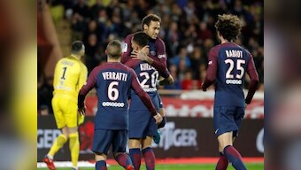 Ligue 1: Paris Saint-Germain open nine-point lead at top with Monaco win; Lyon thump Nice 5-0