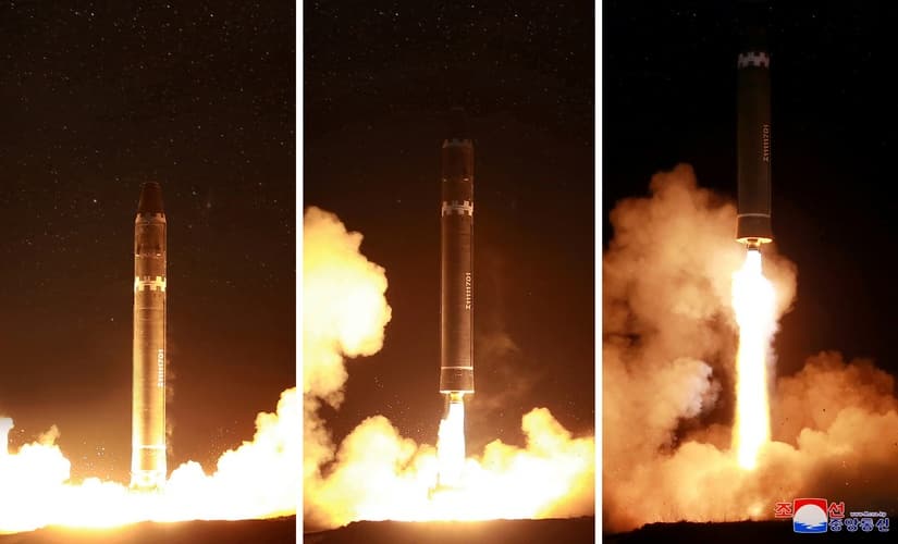 A view of the newly developed intercontinental ballistic rocket Hwasong-15’s test was successfully launched is seen in this undated photo released by North Korea’s Korean Central News Agency (KCNA). Reuters