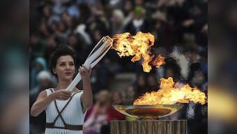 Pyeongchang Winter Olympics 2018 flame handed over to South Korean organizers ahead of 100-day relay