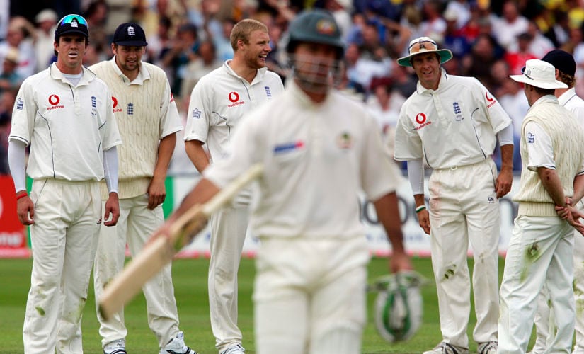 Australia’s Ricky Ponting leaves the field after being ran out by England’s Gary Pratt during the fourth Test of the Ashes series in Nottingham. Reuters