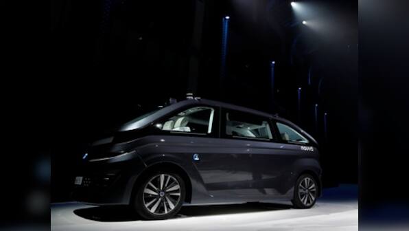 Self-driving shuttle made by French startup Navya collides with a truck in Las Vegas on its first day