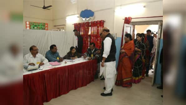 Uttar Pradesh civic polls Phase 2: Rajnath Singh, deputy CM Dinesh Sharma cast their votes in Lucknow