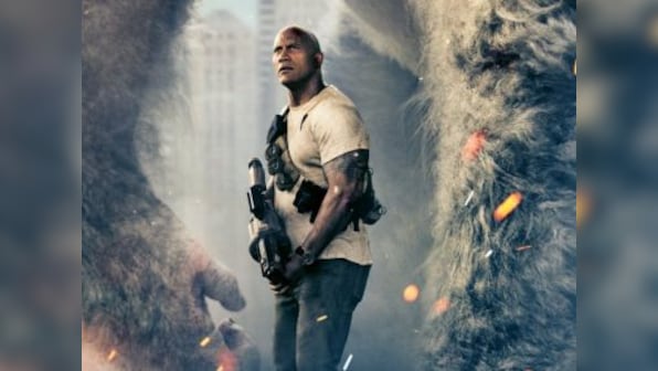 Rampage trailer: Dwayne Johnson fights gigantic beasts in '80s arcade game adaptation