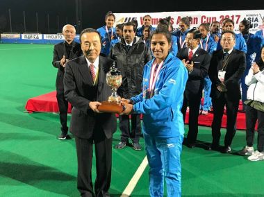 Rani Rampal after India's win in the Women's Asia Cup final against China. Image courtesy: Facebook @imranirampal