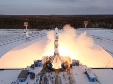 The Souyz-2 spacecraft with Meteor-M satellite and 18 additional small satellites launches from Russia's new Vostochny cosmodrome, near the town of Tsiolkovsky in Amur region, Russia November 28. Reuters