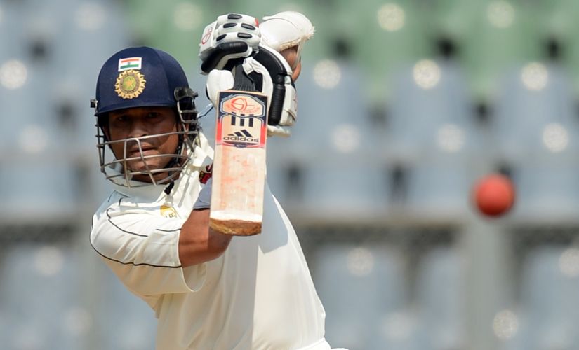 Sachin Tendulkar bats during the Ranji Trophy match against Railways at the Wankhede stadium in Mumbai on November 2, 2012. AFP