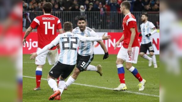 International friendlies: Sergio Aguero's strike helps Argentina see off Russia at 2018 World Cup final venue