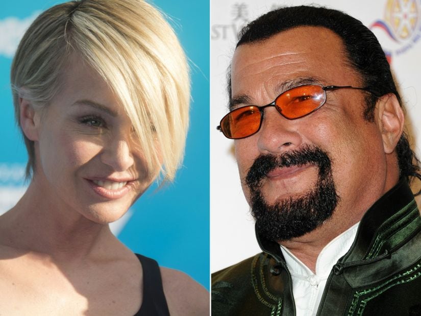 (COMBO) This combination of pictures created on November 9, 2017 shows actress Portia de Rossi attending the Disney premiere of "Finding Dory" at El Capitan Theater in Hollywood, California, on June 8, 2016 and actor Steven Seagal attending 2014 Chinese American Film Festival Opening Night Ceremony at Pasadena Civic Auditorium on November 4, 2014 in Pasadena, California. US action movie actor Steven Seagal was the latest Hollywood man to face mounting allegations of sexual harassment on November 9, 2017, following the downfall of Harvey Weinstein and Kevin Spacey.Portia de Rossi, the former Ally McBeal actress and wife of chat queen Ellen DeGeneres, accused the former martial arts expert and blues musician over an undated audition for a Seagal movie in his office."He told me how important it was to have chemistry off-screen as he sat me down and unzipped his leather pants," de Rossi tweeted late Wednesday. / AFP PHOTO / AFP PHOTO AND GETTY IMAGES NORTH AMERICA / Valerie MACON