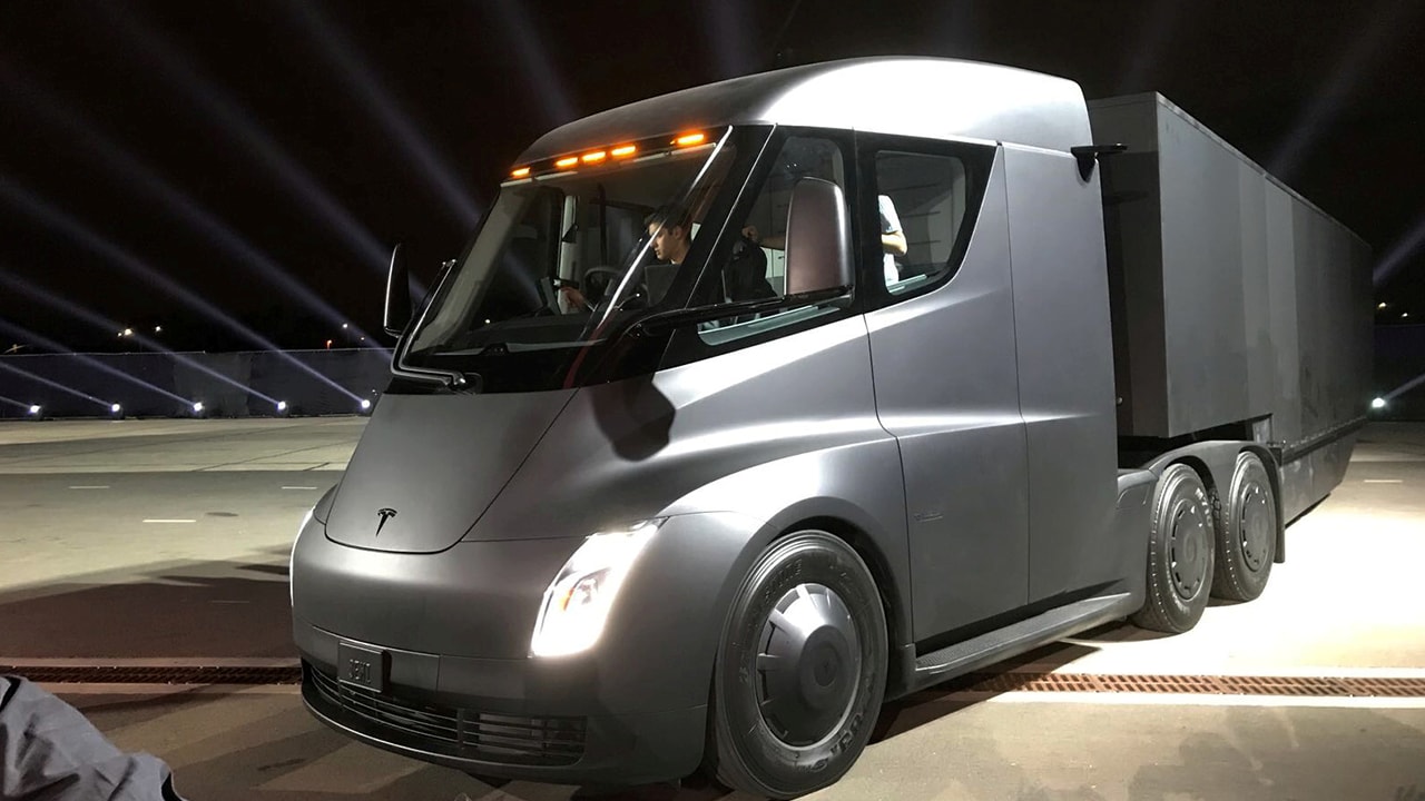 The Tesla Semi Truck was unveiled by Elon Musk. Image: Reuters