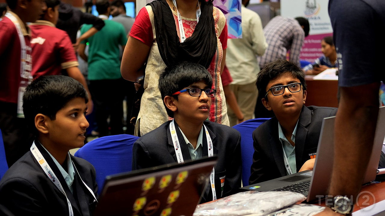 Kids who were still in school came to the event to demo their games