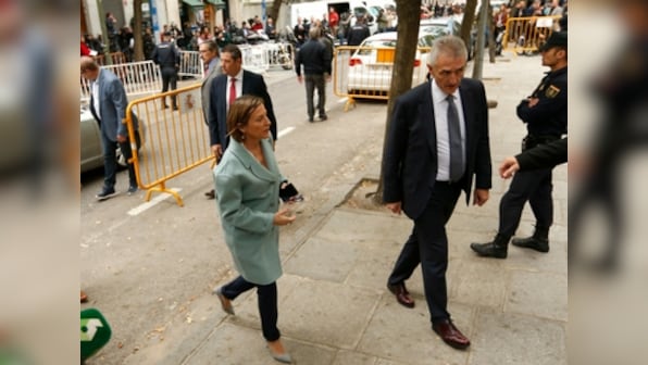 Catalan Parliament speaker Carme Forcadell appears before Spain's Supreme Court