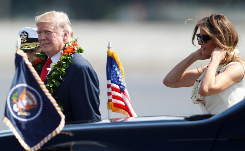 US president Donald Trump visits Hawaii before setting out on 12-day ...