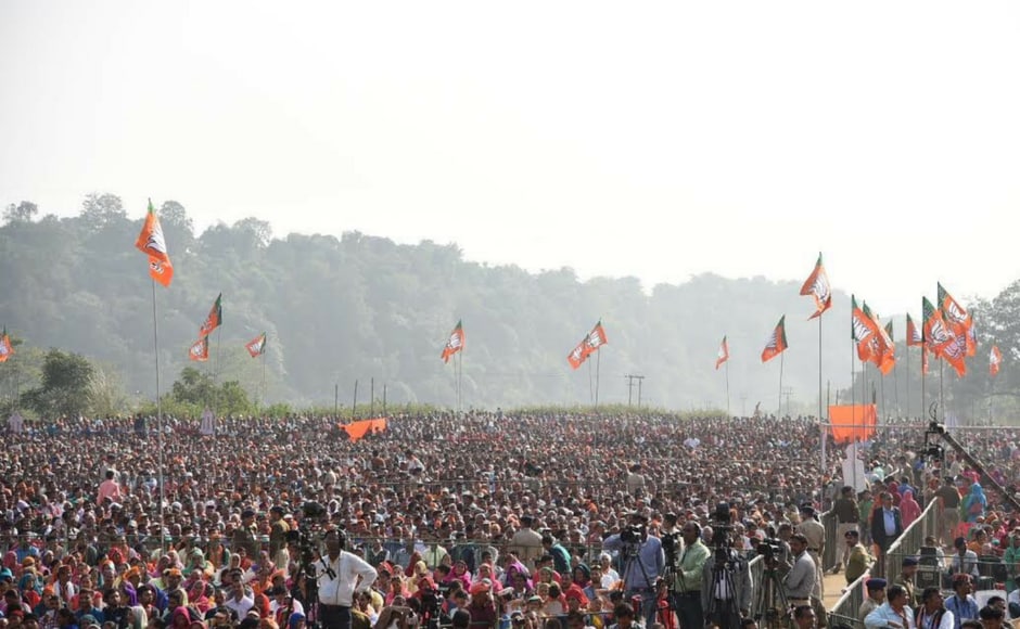 Thousands gather for Modi's rally at Una. Himachal Pradesh goes to polls on 9 November. Twitter@BJP4India Thousands gather for Modi's rally at Una. Himachal Pradesh goes to polls on 9 November. Twitter@BJP4India