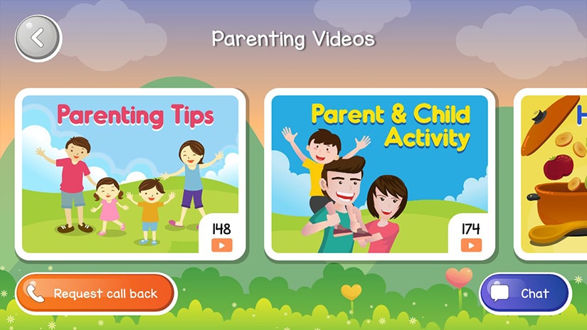 There is a section dedicated to parental videos, not accessible to children when a child's profile is selected. 