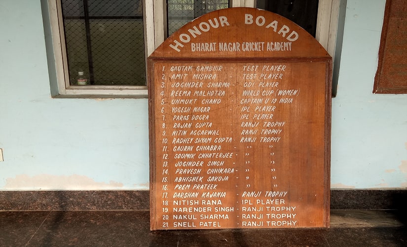 The names of Gautam Gambhir, Amit Mishra, Nitish Rana, Unmukt Chand and Joginder Sharma adorn the honour board at the Bharatnagar cricket academy. Debdutta Bhattacharjee