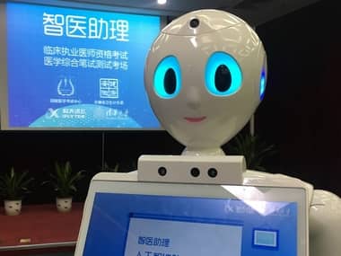 China-made robot gets a high score in a written test for national doctor qualification in China