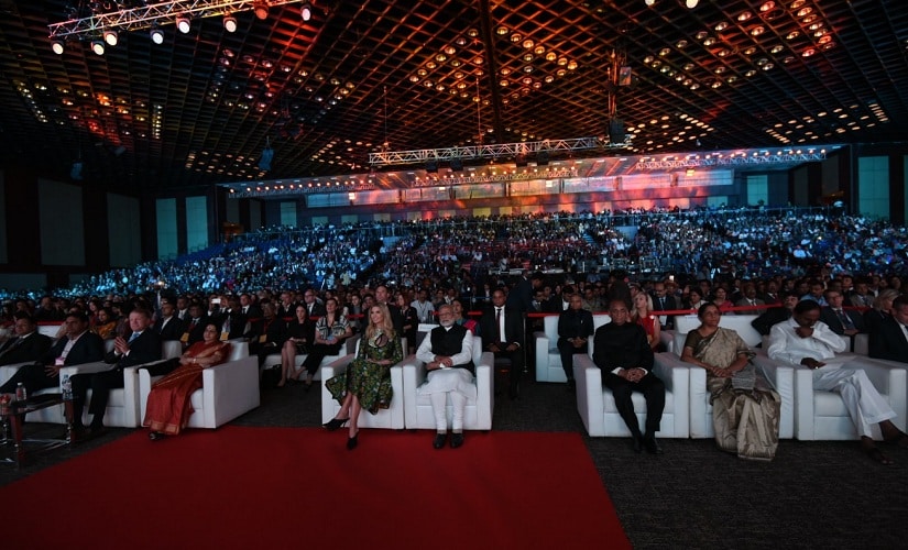 Participants and delegates at the GES on Tueday. Twitter @narendramodi