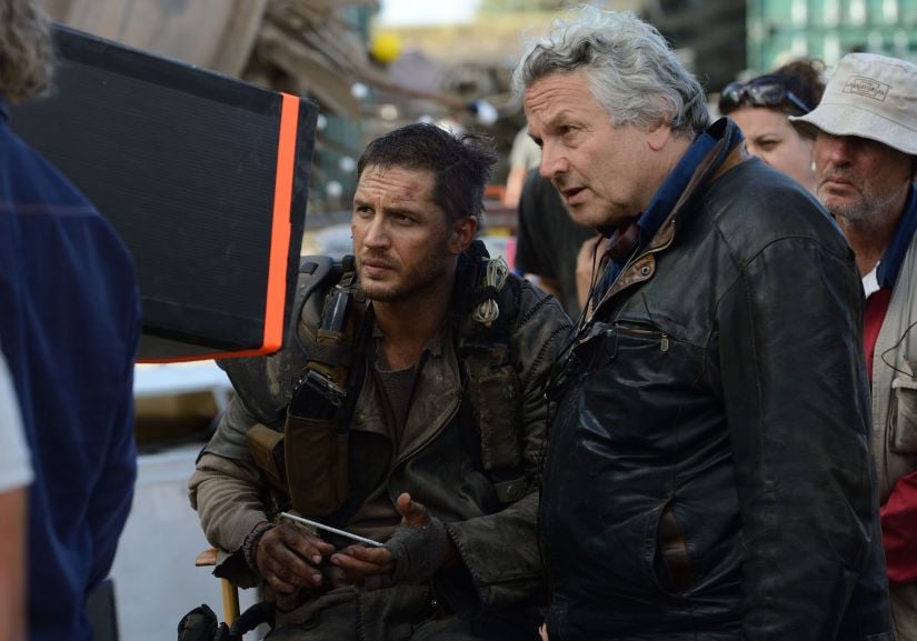 George Miller and Tom Hardy on the set of Mad Max: Fury Road. Warner Bros.