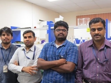 Dr. Srinandan (extreme right) with research team. India Science Wire