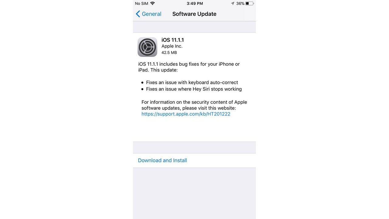 iOS 11.1.1 update, Autocorrect fix.