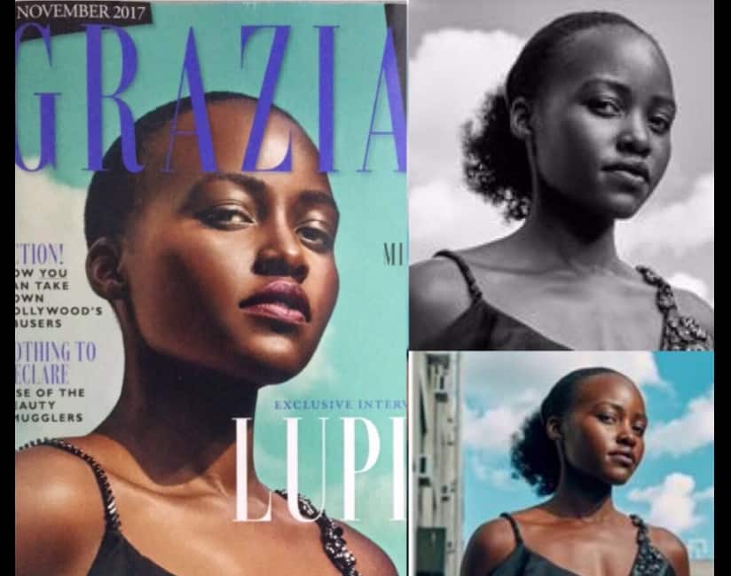 Lupita Nyong'o on the cover of Grazia. Image from Twitter/@Lupita_Nyongo