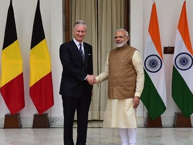Prime Minister Narendra Modi with Belgium's King Phillipe. Twitter @MEAIndia