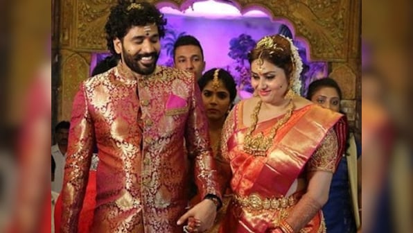 Namitha weds Veerandra Chowdhary in Tirupati; R Sarathkumar, Bigg Boss Tamil contestants attend