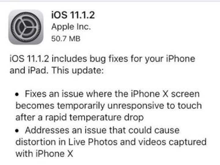 iOS 11.1.2 released by Apple for all of its iOS 11 compatible devices