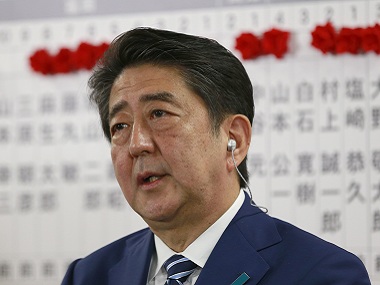 Prime Minister Shinzo Abe visits flood-hit zone in Japan's Okayama; search and rescue operations underway Prime Minister Shinzo Abe visits flood-hit zone in Japan's Okayama; search and rescue operations underway