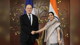 Sushma Swaraj meets French minister Jean-Yves Le Drian: New Delhi, Paris agree to cooperate on Indian Ocean Region security