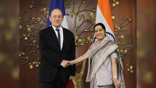 Sushma Swaraj meets French minister Jean-Yves Le Drian: New Delhi, Paris agree to cooperate on Indian Ocean Region security