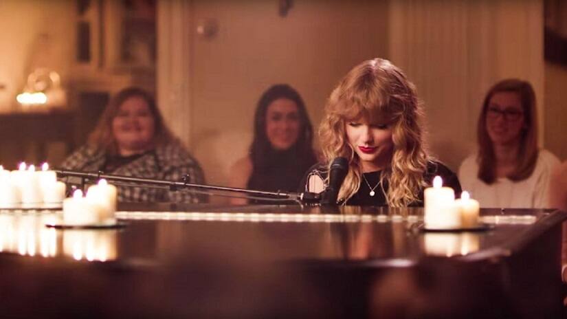 Youtube screen grab of Taylor Swift's video of New Year's Day.