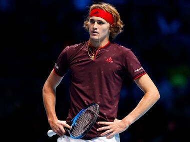 Alexander Zverev in action during the match against Roger Federer. AP