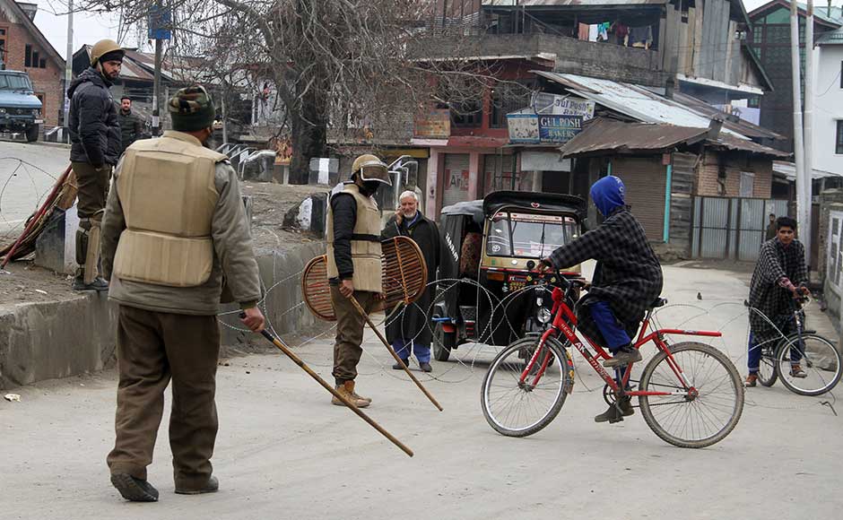 The separatists called for a ‘public jalsa’ march to counter the narrative of the government that separatists have lost the battle for 'azadi' in Kashmir. Policemen patrol the streets in Anantnag. Firstpost/Sameer Mushtaq The separatists called for a ‘public jalsa’ march to counter the narrative of the government that separatists have lost the battle for 'azadi' in Kashmir. Policemen patrol the streets in Anantnag. Firstpost/Sameer Mushtaq