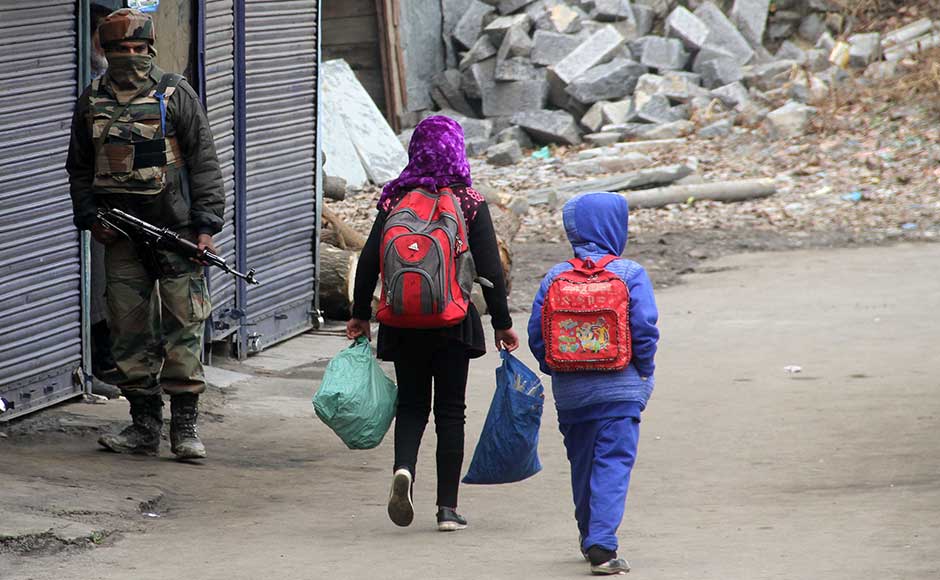 Markets and offices also remained closed across South Kashmir. Students leave their home to attend tuition classes despite the protest call by seperatists. Firstpost/Sameer Mushtaq Markets and offices also remained closed across South Kashmir. Students leave their home to attend tuition classes despite the protest call by seperatists. Firstpost/Sameer Mushtaq