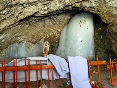 File image of the Shivalinga at the Amarnath shrine. Reuters