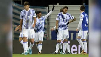 La Liga: Real Sociedad's Carlos Vela scores against Sevilla on his final appearance ahead of Los Angeles switch