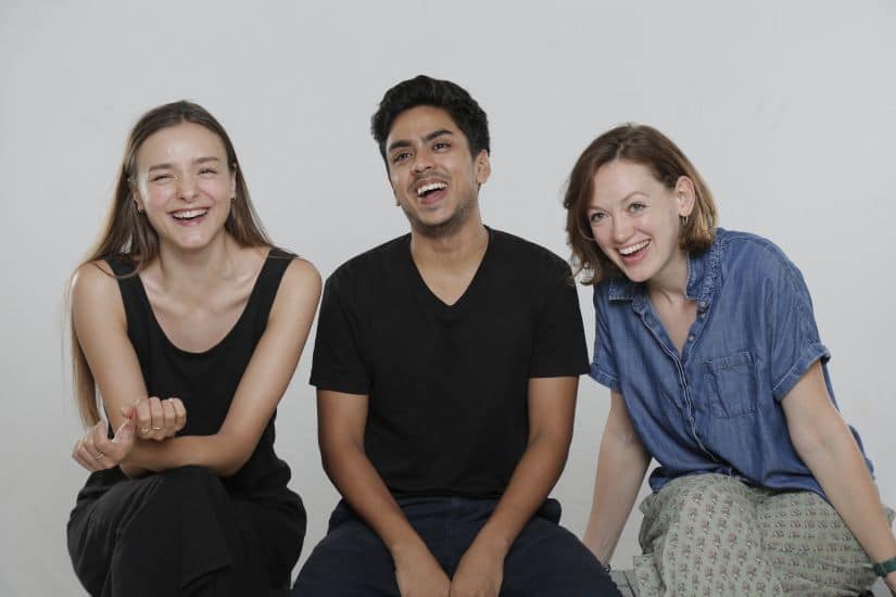 Portia van de Braam, Meher Mistry and Lucy Briggs-Owen during a promo for Lucrece