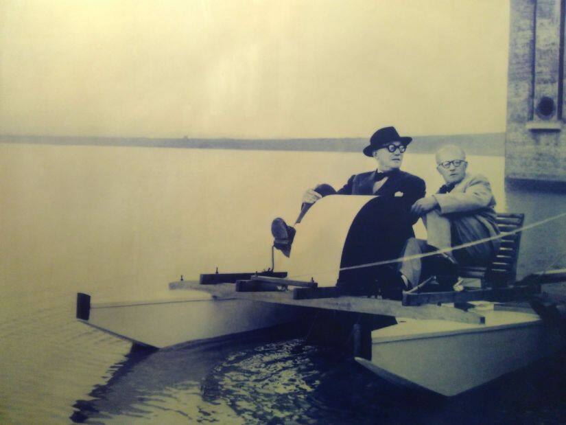 Le Corbusier and Pierre Jeanneret at Chandigarh’s Sukhna Lake