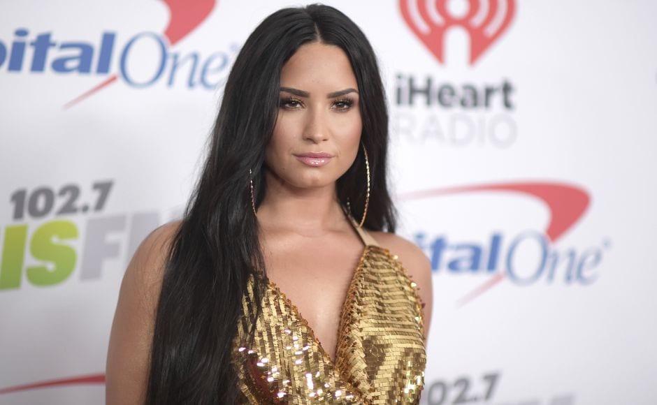 Demi Lovato arrives at Jingle Ball at The Forum on Friday, Dec. 1, 2017, in Inglewood, Calif. (Photo by Richard Shotwell/Invision/AP)