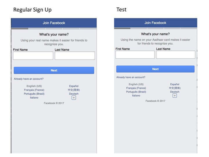 Facebook responds to uproar over Aadhaar "test"; announces intention of scrapping the programme for now