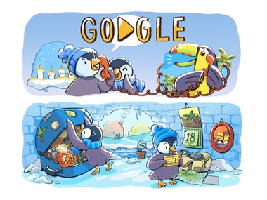 The first two images of the comic strip prepared by Google. Image: Google
