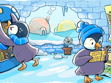 Google is celebrating the holiday spirit with a doodle; features penguins and other birds Google is celebrating the holiday spirit with a doodle; features penguins and other birds