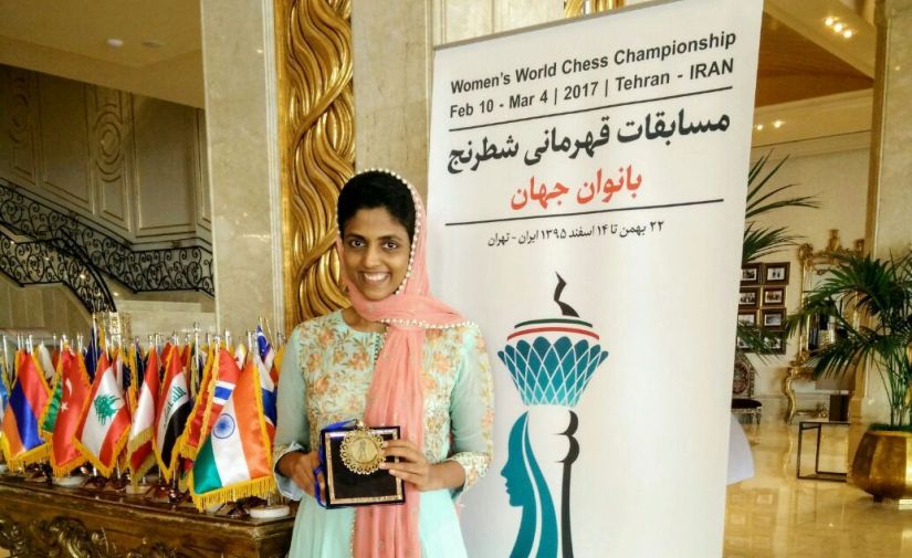 Harika at the World Women’s Chess Championship. Twitter