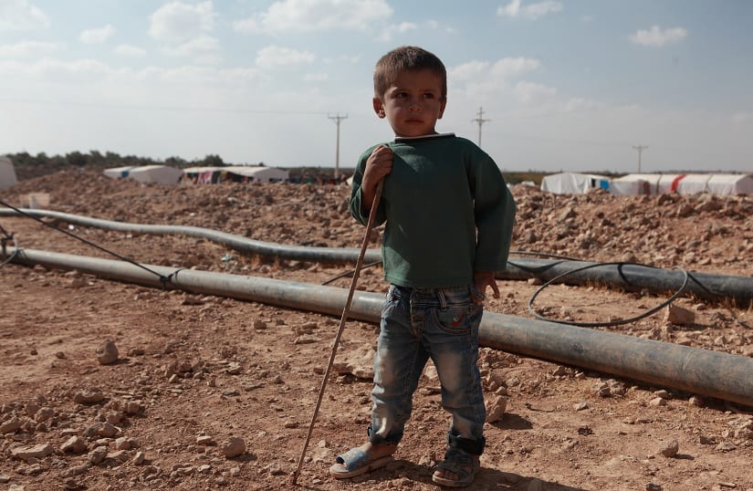 A refugee from Syria, at one of the Jordan camps. Photo courtesy: Filippo Sbalchiero/Peacebuilding Project in Jordan/IAHV